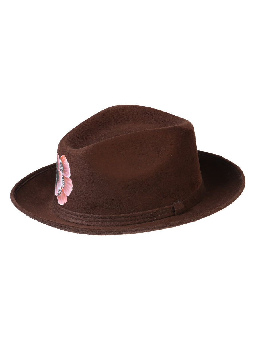 Artisanal Hand-Painted Hat — Suede in Brown