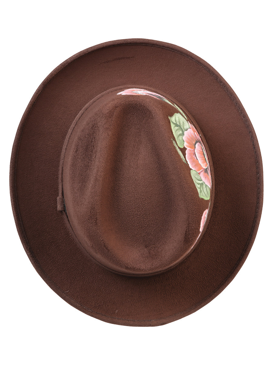 Artisanal Hand-Painted Hat — Suede in Brown