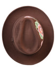 Artisanal Hand-Painted Hat — Suede in Brown