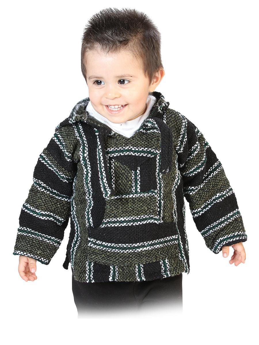 Sweatshirt Artisanal Jerga 100% Acrylan in Black/Green