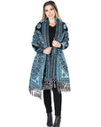 Mexican Artisanal Shawl 100% Acrylic in Blue