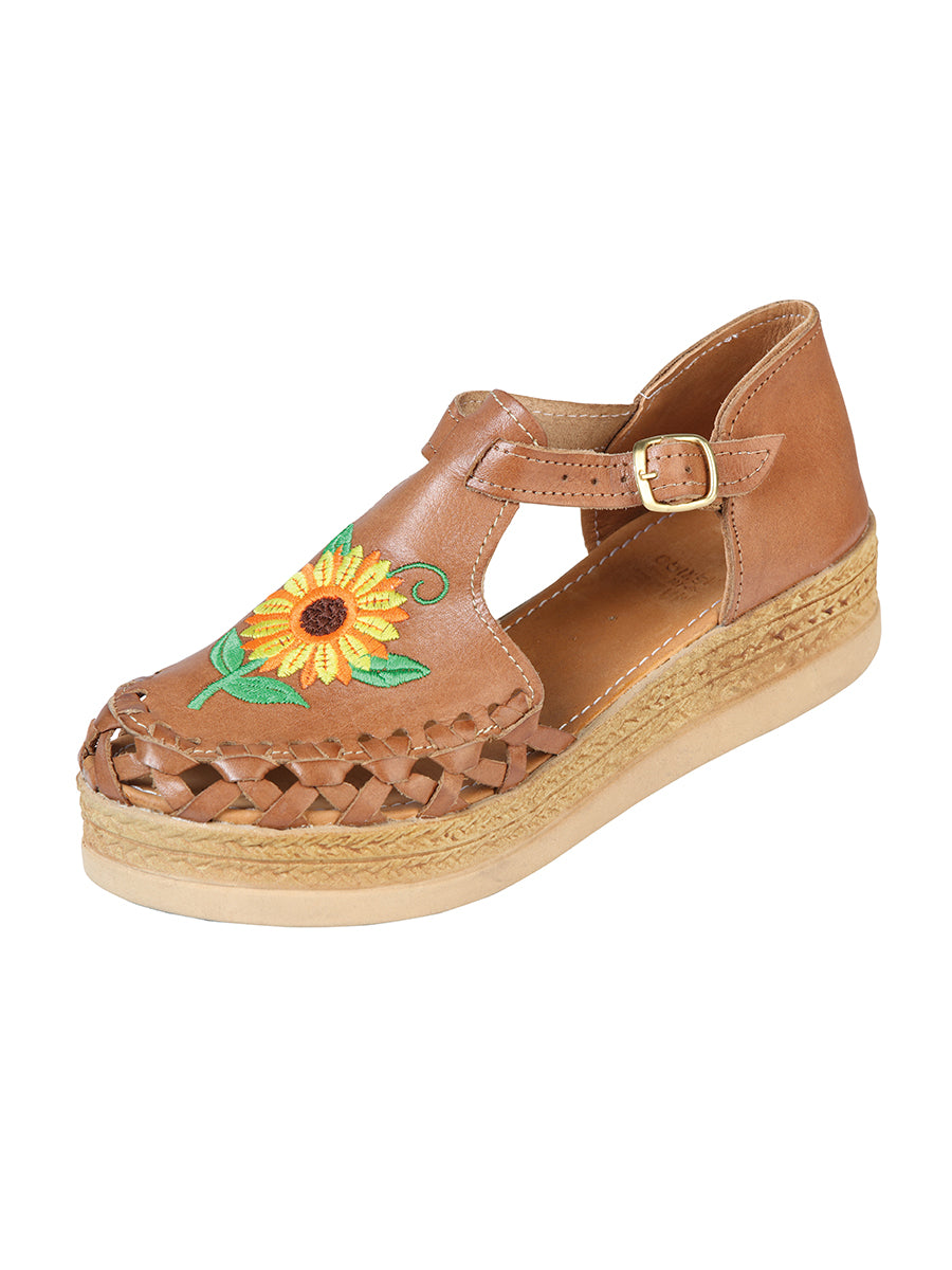 Mexican Artisanal Sandals Leather in Tang