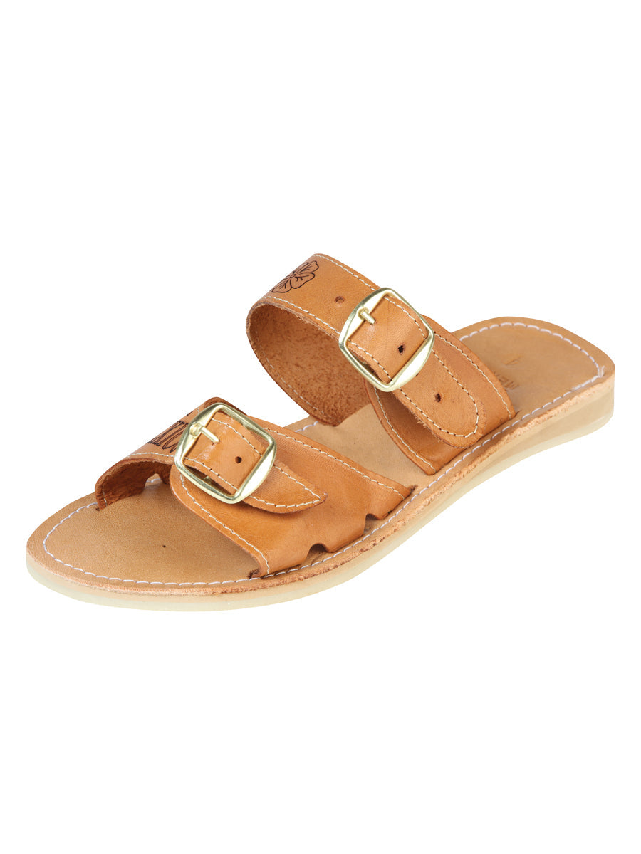 Mexican Artisanal Sandals Leather in Tang