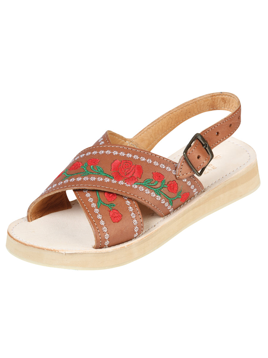 Mexican Artisanal Sandals Leather in Tang