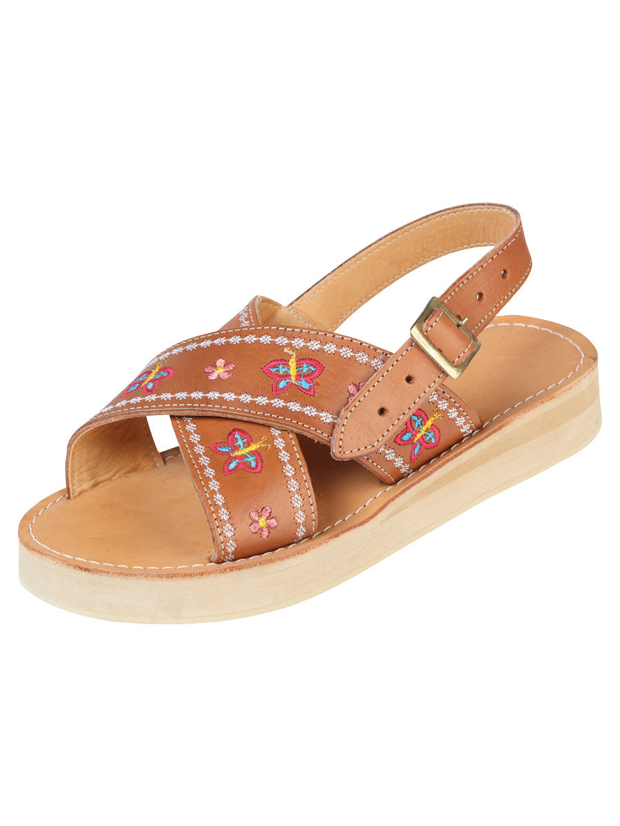 Mexican Artisanal Sandals Leather in Tang