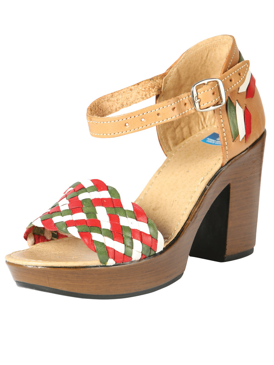 Mexican Artisanal Sandals Leather in Tricolor