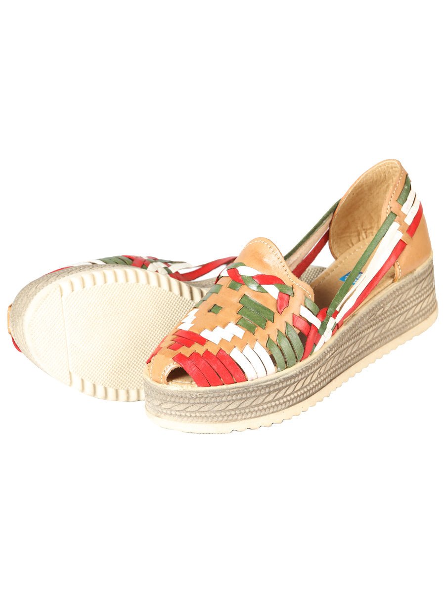 Mexican Artisanal Sandals Leather Tricolor