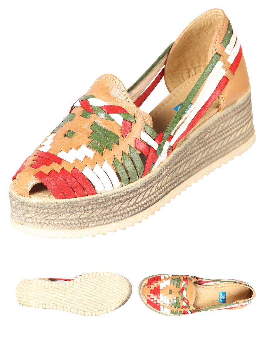 Mexican Artisanal Sandals Leather Tricolor