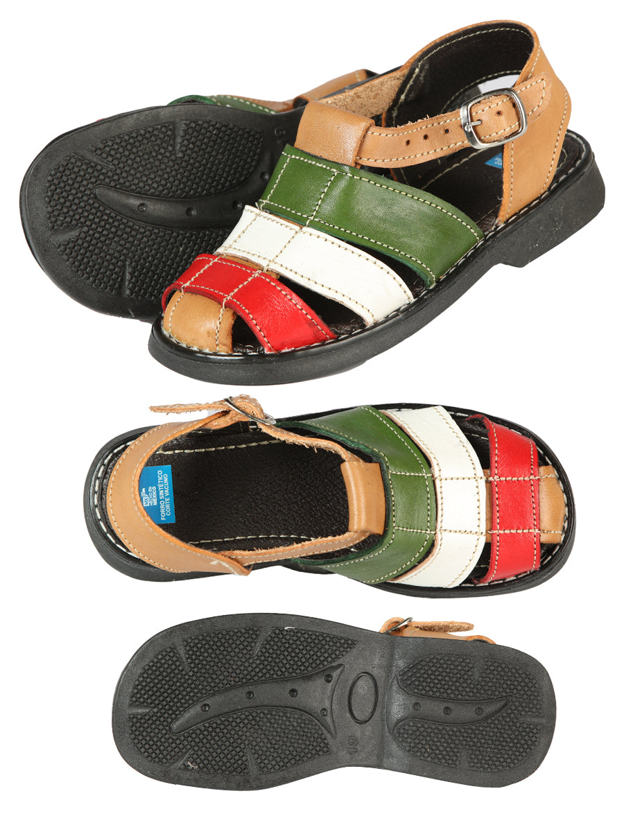 Artisanal Mexican Sandals — Leather in Tricolor