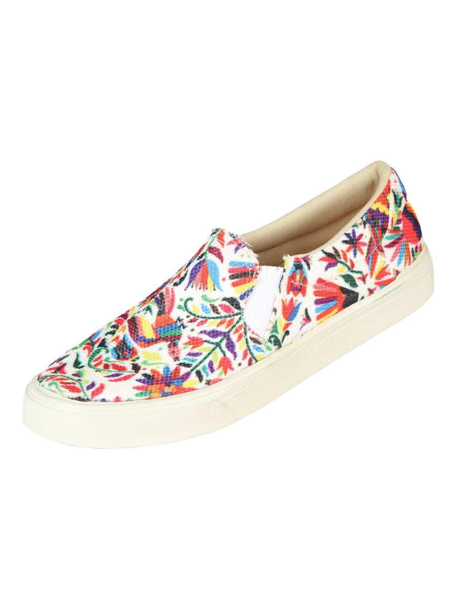Artisanal Tennis Mod. Alebrijes Cotton 50%, Polyester 50% in White