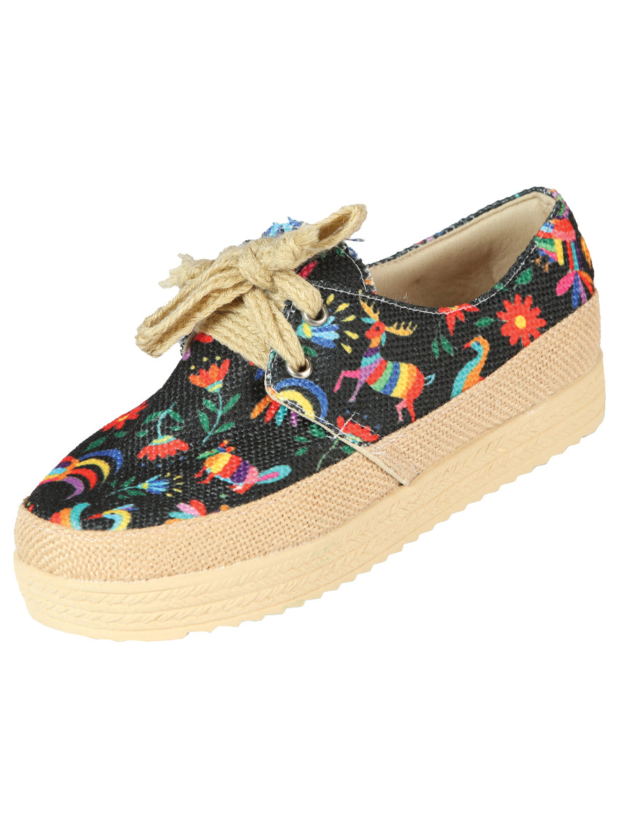 Artisanal Tennis Mod. Alebrijes Cotton 50%, Polyester 50% in Multicolor