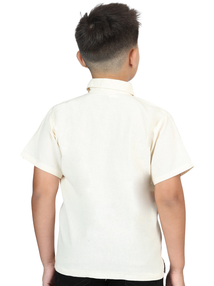 Mexican Artisanal Embroidered Shirt 100% Cotton in Beige
