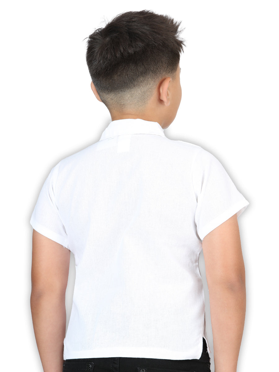 Mexican Artisanal Embroidered Shirt 100% Cotton in White