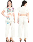 Artisanal Embroidered Set 100% Cotton in Beige