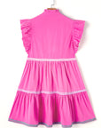 Margaret Flutter Sleeve Tiered Dress