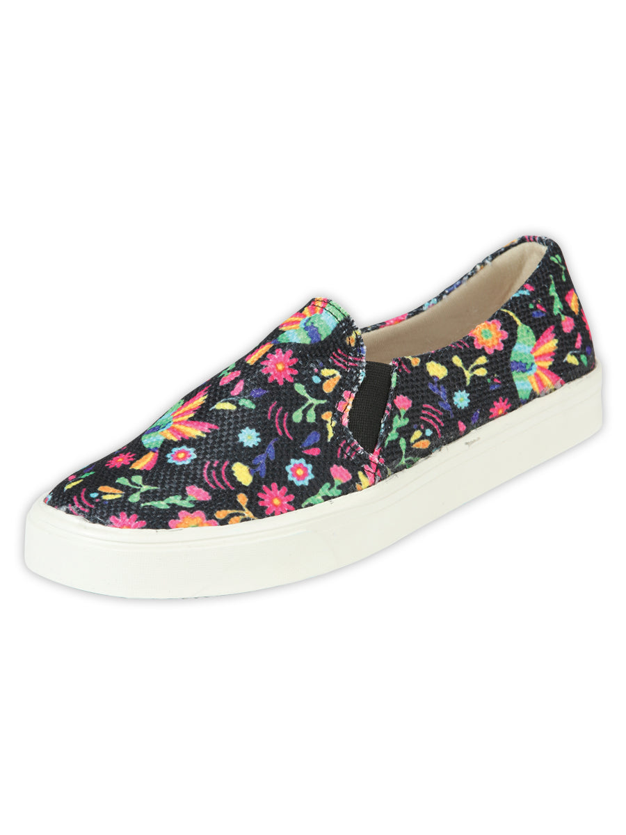 Artisanal Tennis Mod. Alebrijes Cotton 50%, Polyester 50% in Black