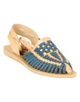 Mexican Artisanal Sandals Leather in Navy Blue/Natural