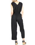 Artisanal Embroidered Jumpsuit 100% Cotton in Black
