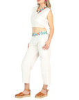 Artisanal Embroidered Set 100% Cotton in Beige