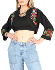 Artisanal Embroidered Torera 100% Cotton in Black