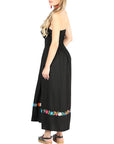 Artisanal Embroidered Dress 100% Cotton in Black