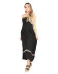 Artisanal Embroidered Dress 100% Cotton in Black