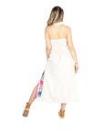 Artisanal Embroidered Dress 100% Cotton in Beige