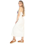 Artisanal Embroidered Dress 100% Cotton in Beige