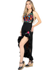 Artisanal Embroidered Dress 100% Cotton in Black