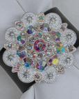 Bright Silver AB Crystal Concho Napkin Ring 