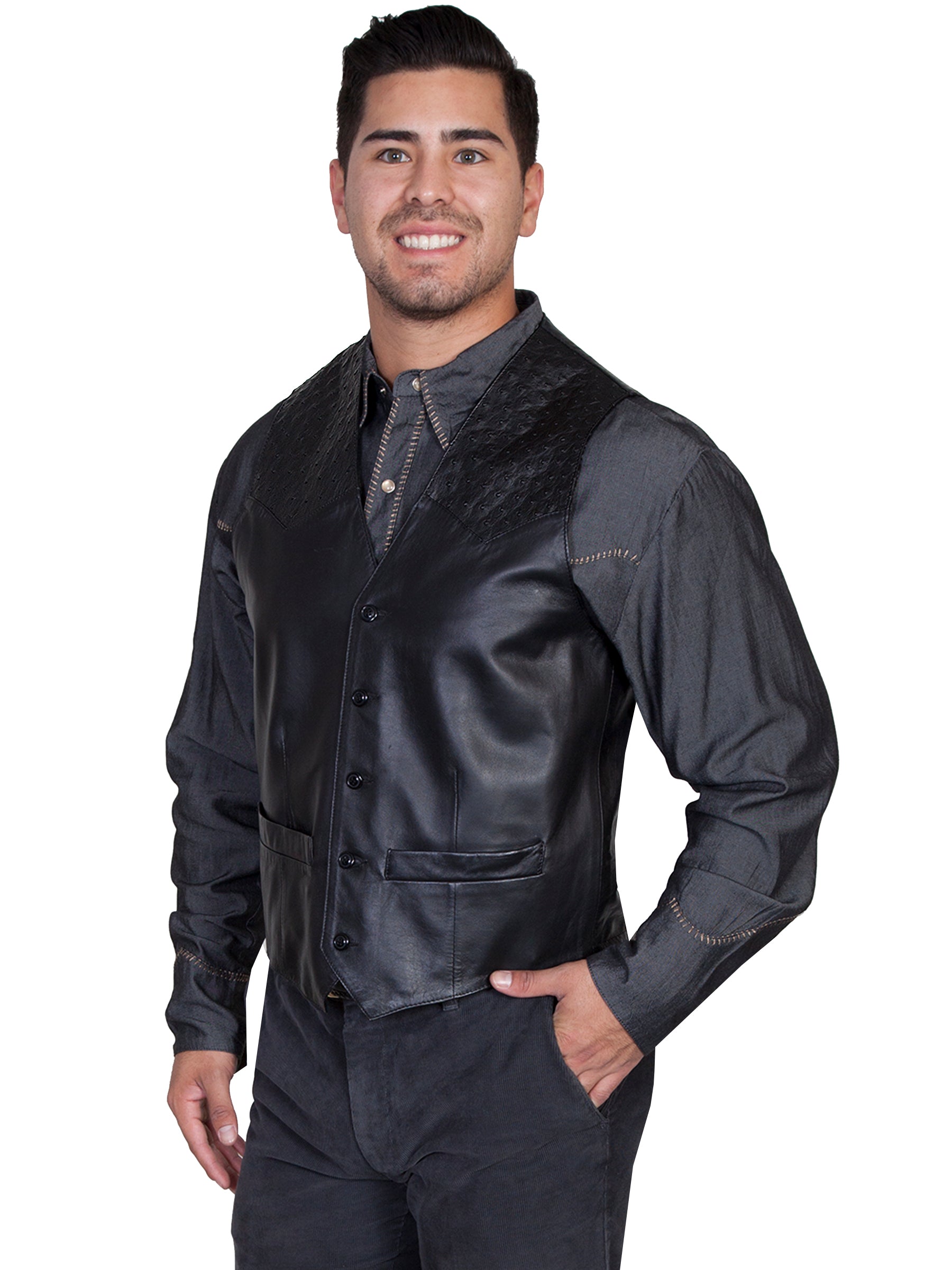 Ostrich Trim Vest - 607
