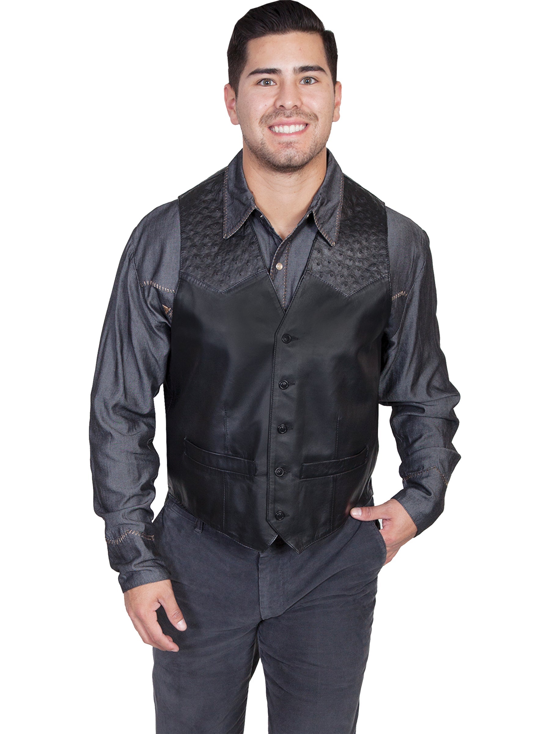 Ostrich Trim Vest - 607