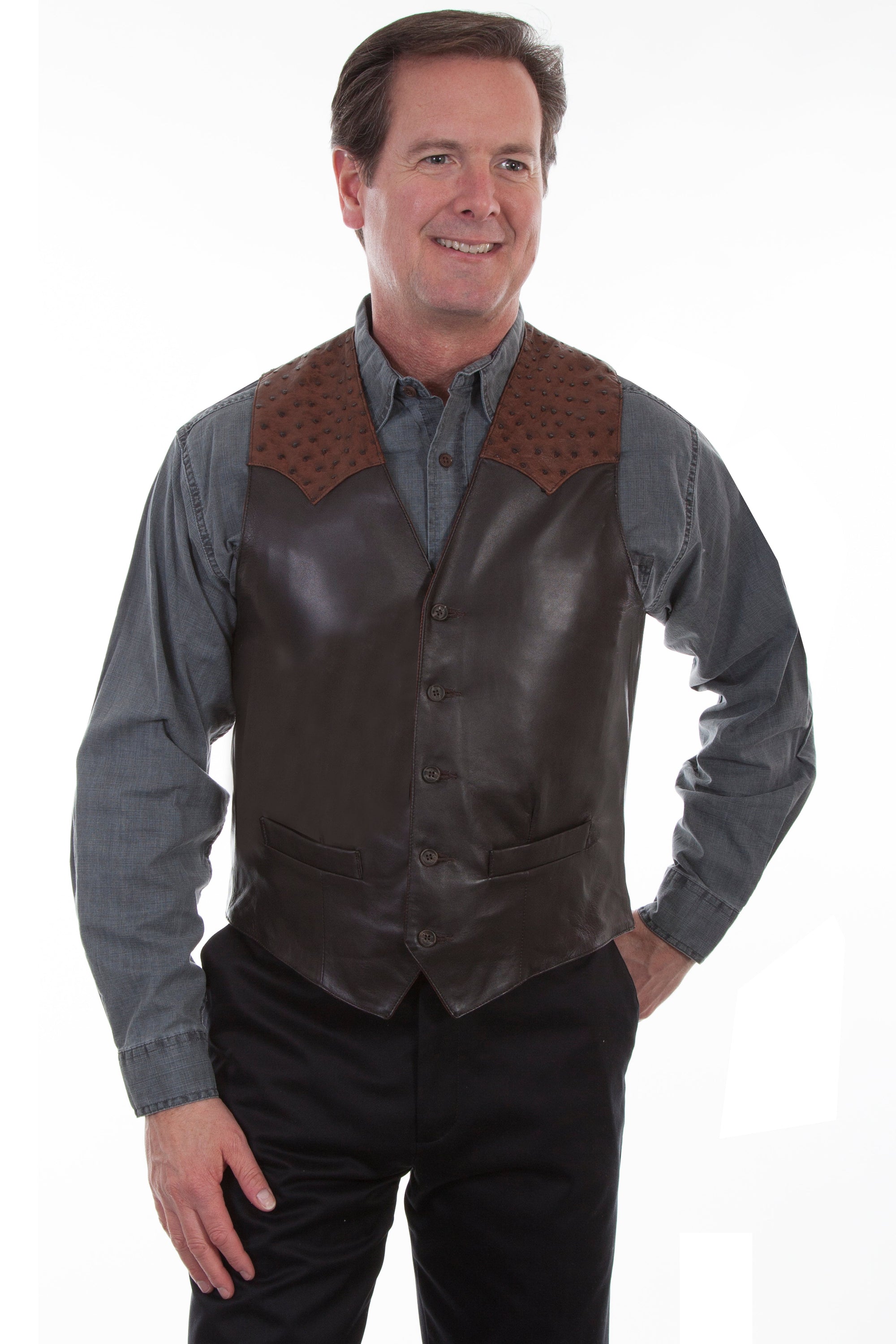 Ostrich Trim Vest - 607