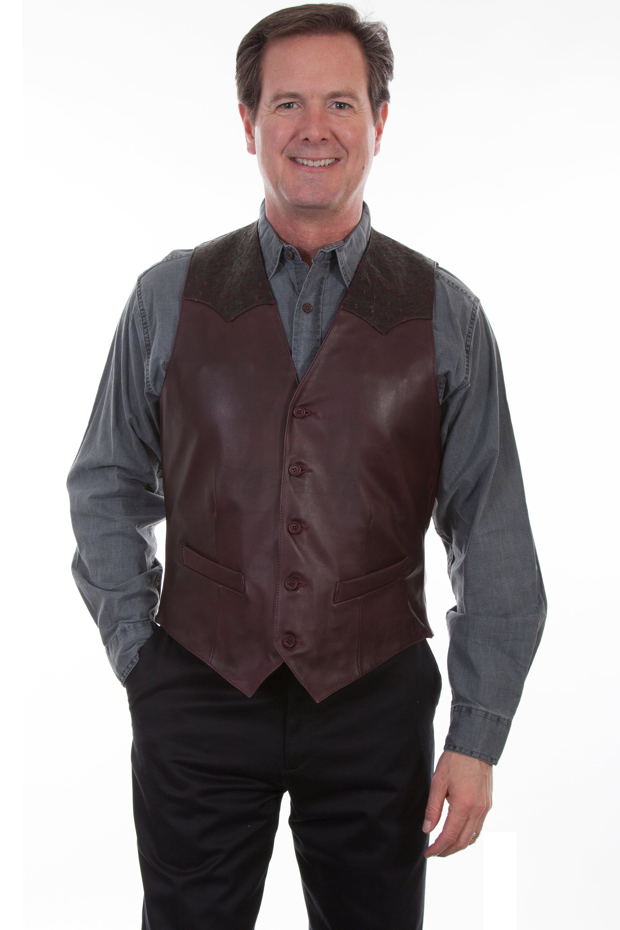 Ostrich Trim Vest - 607