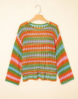 Cora Stripe Open Knit Sweater