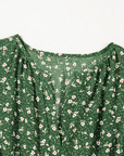Floral Wrap V-Neck Short Sleeve Mini Dress