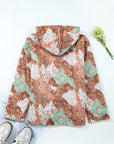 Floral Sherpa Lined Hooded Jacket