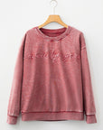 SAVED BY GRACE Embroidered Mineral Wash Sweatshirt