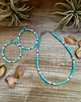 Turquoise Variscite & Pink Conch Hoop Earrings –  Exclusive Bijoux FAB Design