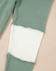 Faye Colorblock Patchwork Raglan Long Sleeve Top