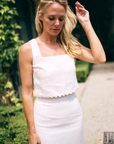 MASON'S DAUGHTER | Ella Scallop Top, White Linen