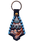 Hand Tooled Leather Key Chain Ring Handcraft Handmade Hilason