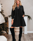 Quincy Sleeve Shift Mini Dress
