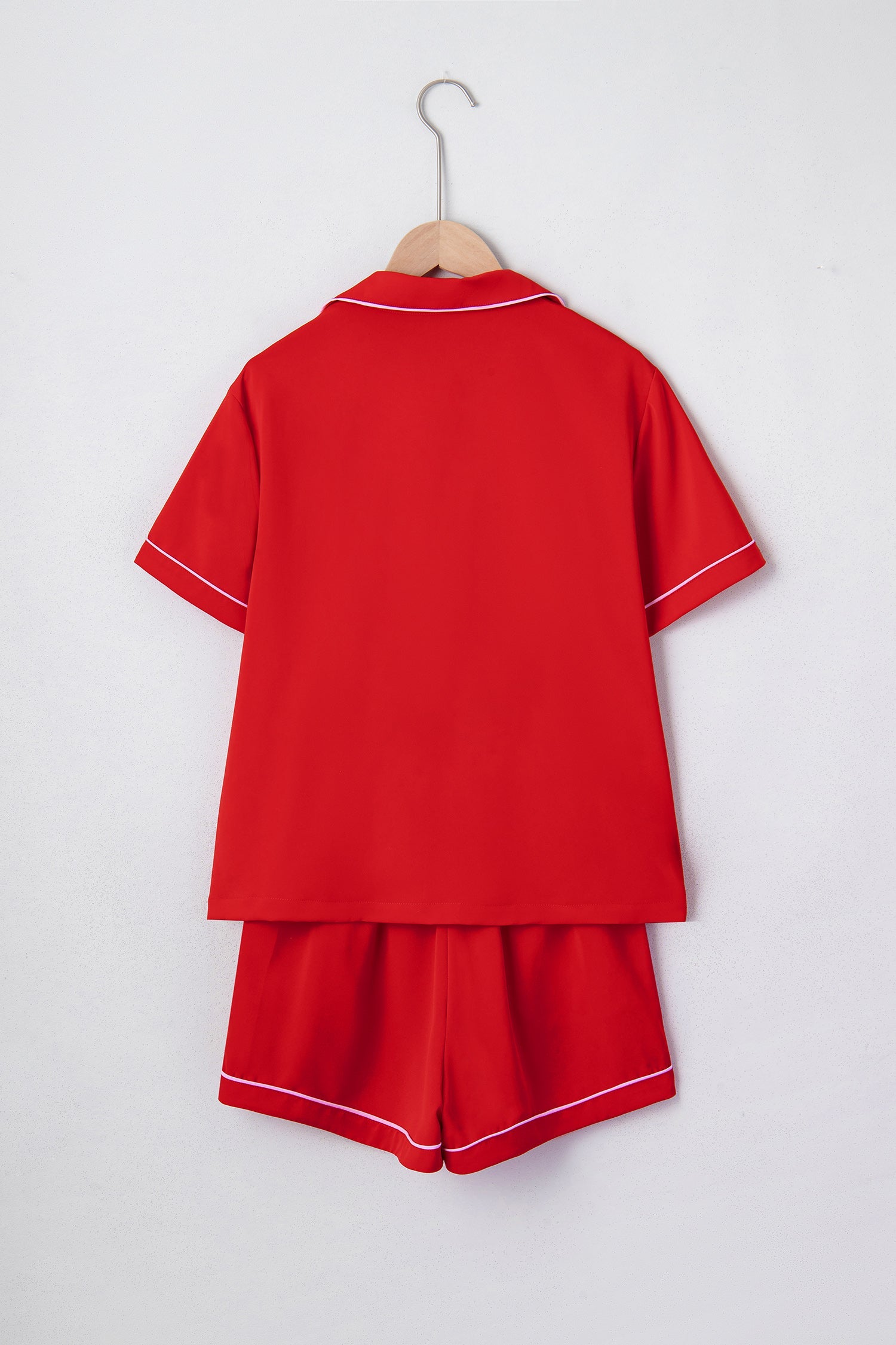 Ribbon Bow Top &amp; Short Silky Pajama Set