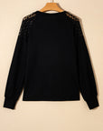 Ava Sleeve Textured Pullover Long Sleeve Top