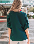 Janiyah Patchwork Half Sleeve Blouse