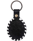 Hand Tooled Leather Key Chain Ring Handcraft Handmade Hilason