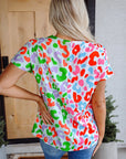 Ruthie Print Short Sleeve Blouse