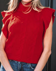 Alessia Ruffled Short Sleeve Sweater