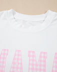 MAMA Tee and Plaid Shorts Lounge Set